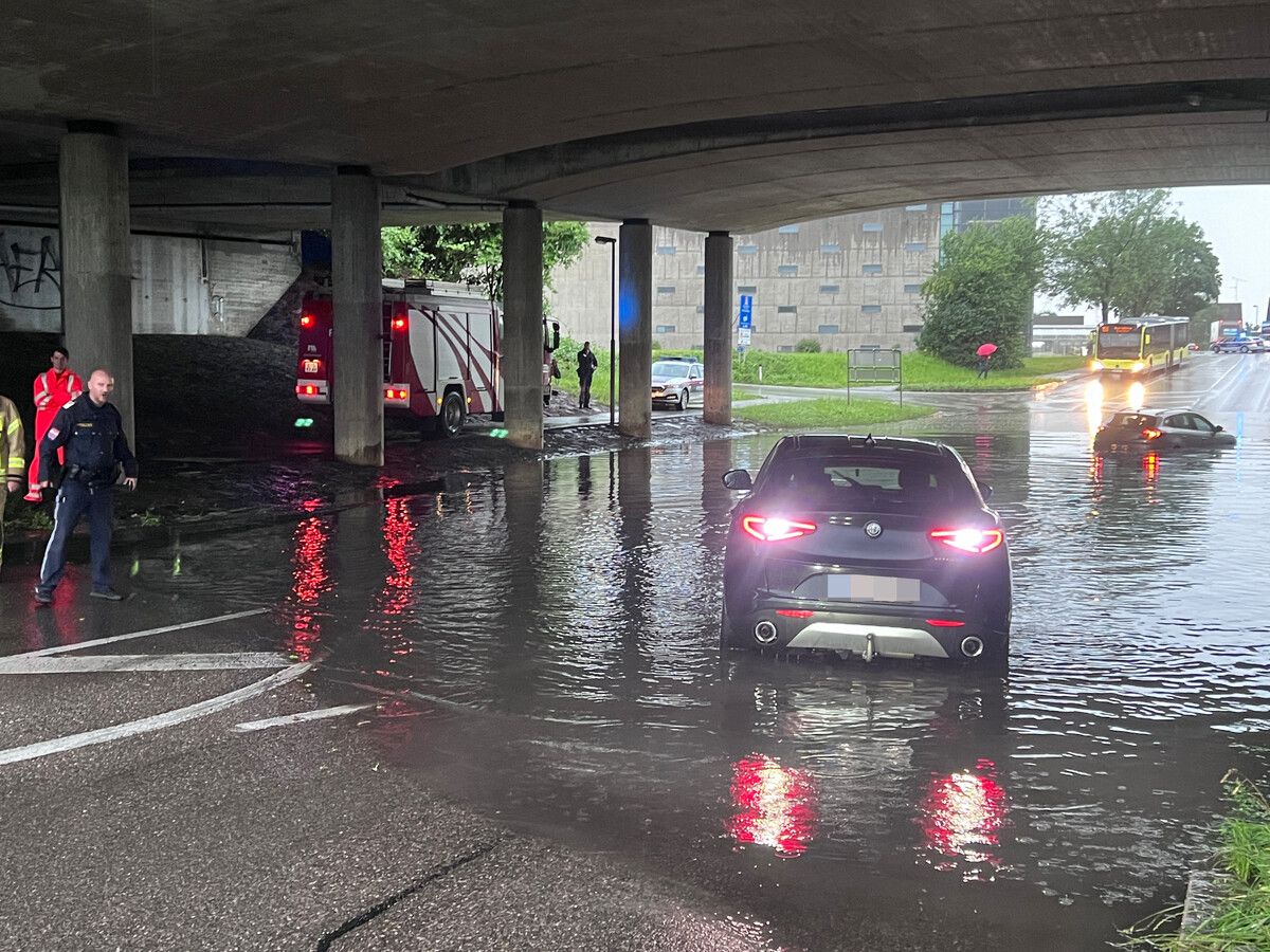 Zu Überflutungen kam es auch im Unterland. ⇒vlach