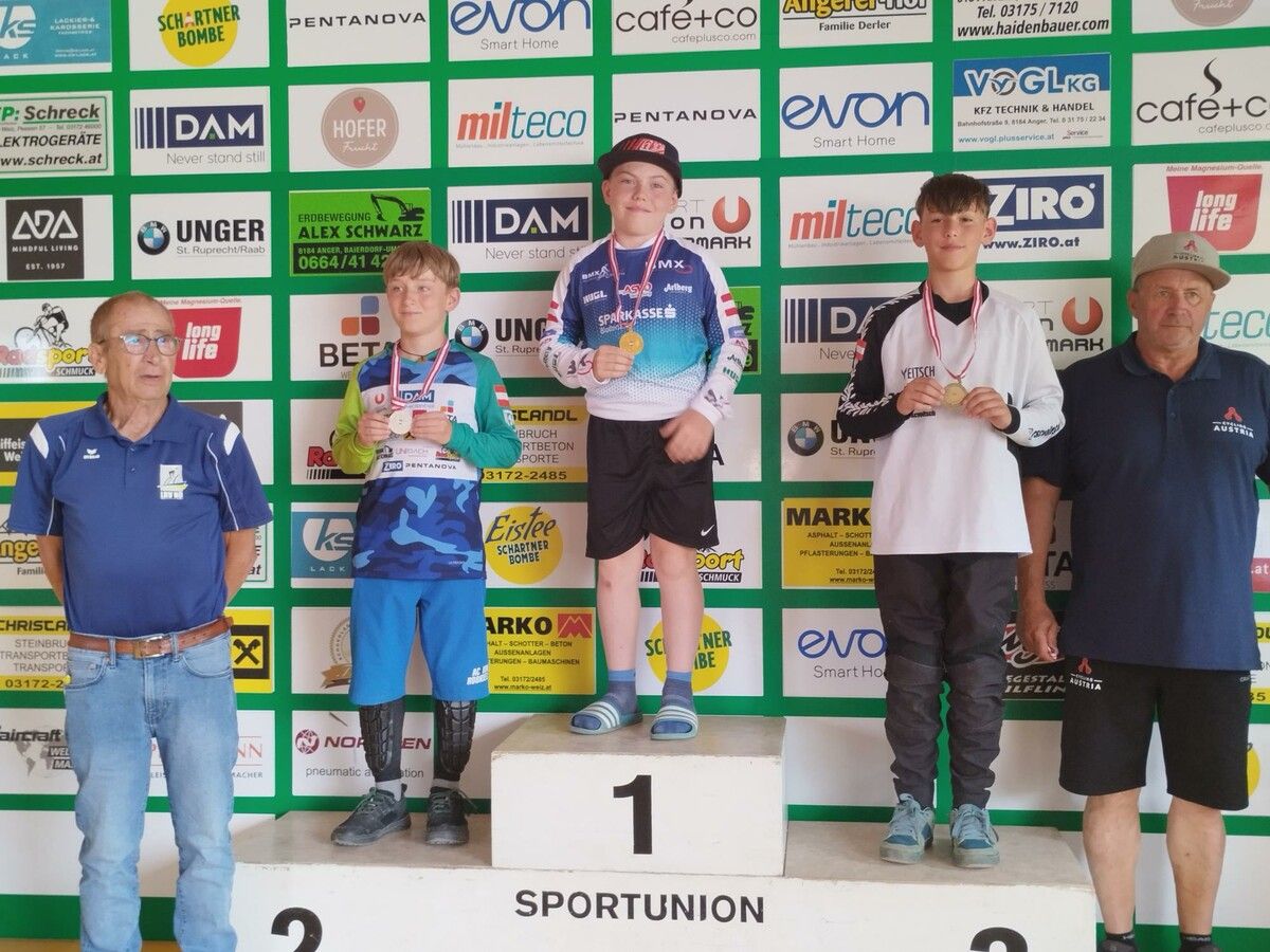 Zweites Gold für Samuel Meitz.⇒BMX-Club Bludenz