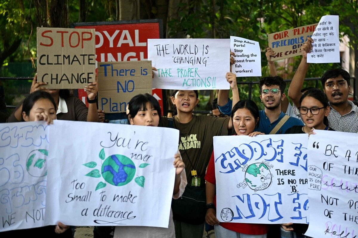 Auch in Neu-Delhi wurde für mehr Klimaschutz demonstriert.⇒AFP