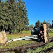 Erst Bagger geklaut, dann Unfall gebaut