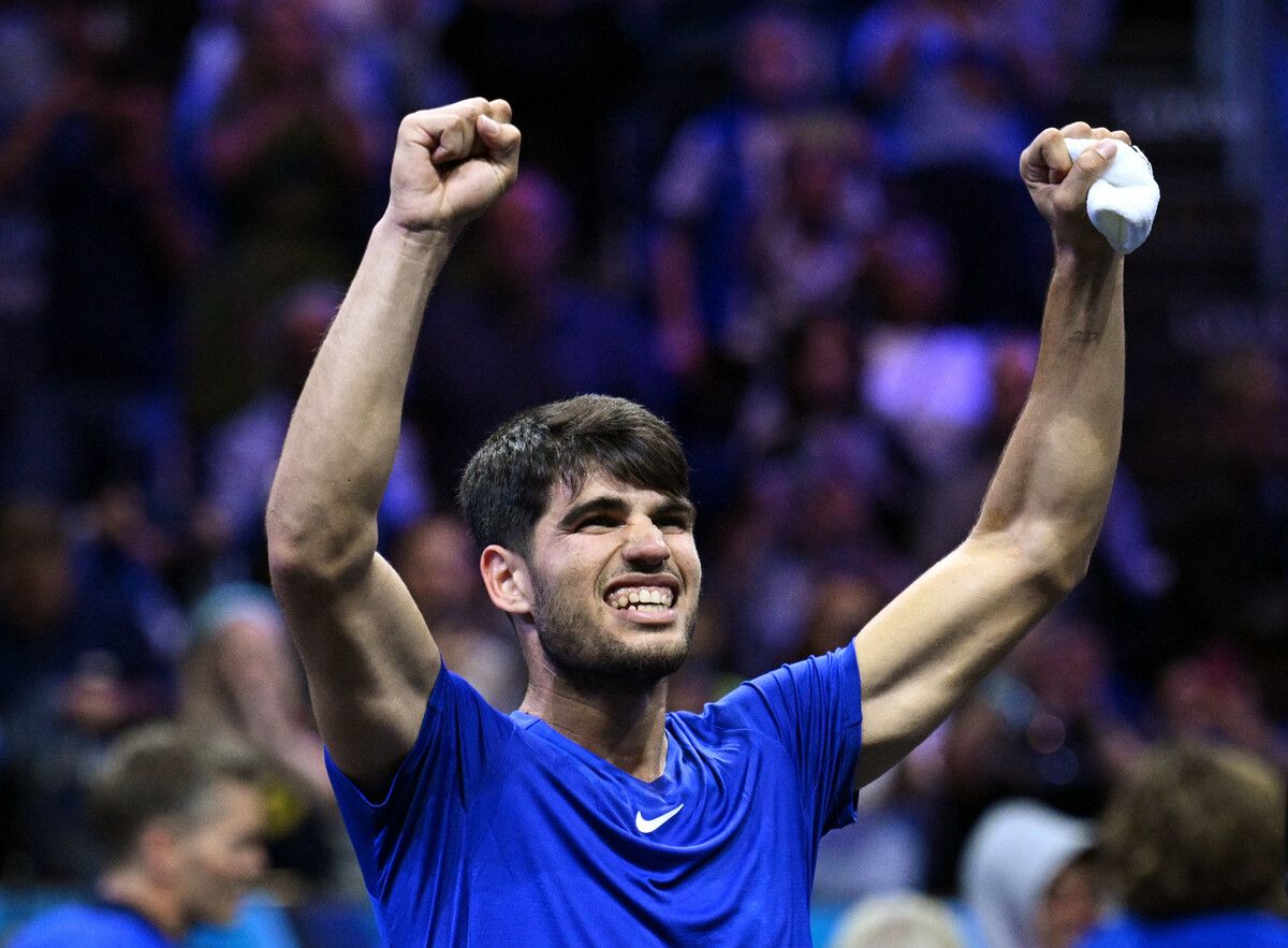 Carlos Alcaraz holte sich gegen Taylor Fritz den entscheidenden Sieg für Europa.⇒Reuters