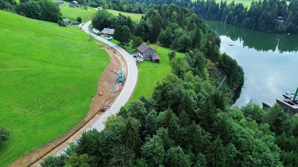Der neue Radweg an der L22 zwischen Hittisau und Riefensberg wird rund 1,1 Kilometer lang.⇒VLK