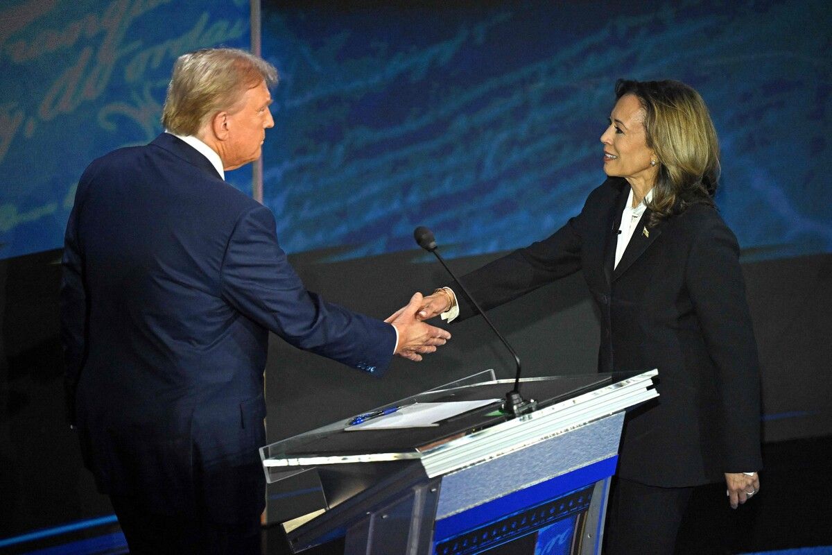 Donald Trump und Kamala Harris trafen zum ersten und wohl einzigen TV-Duell vor der Wahl am 5. November zusammen.⇒AFP