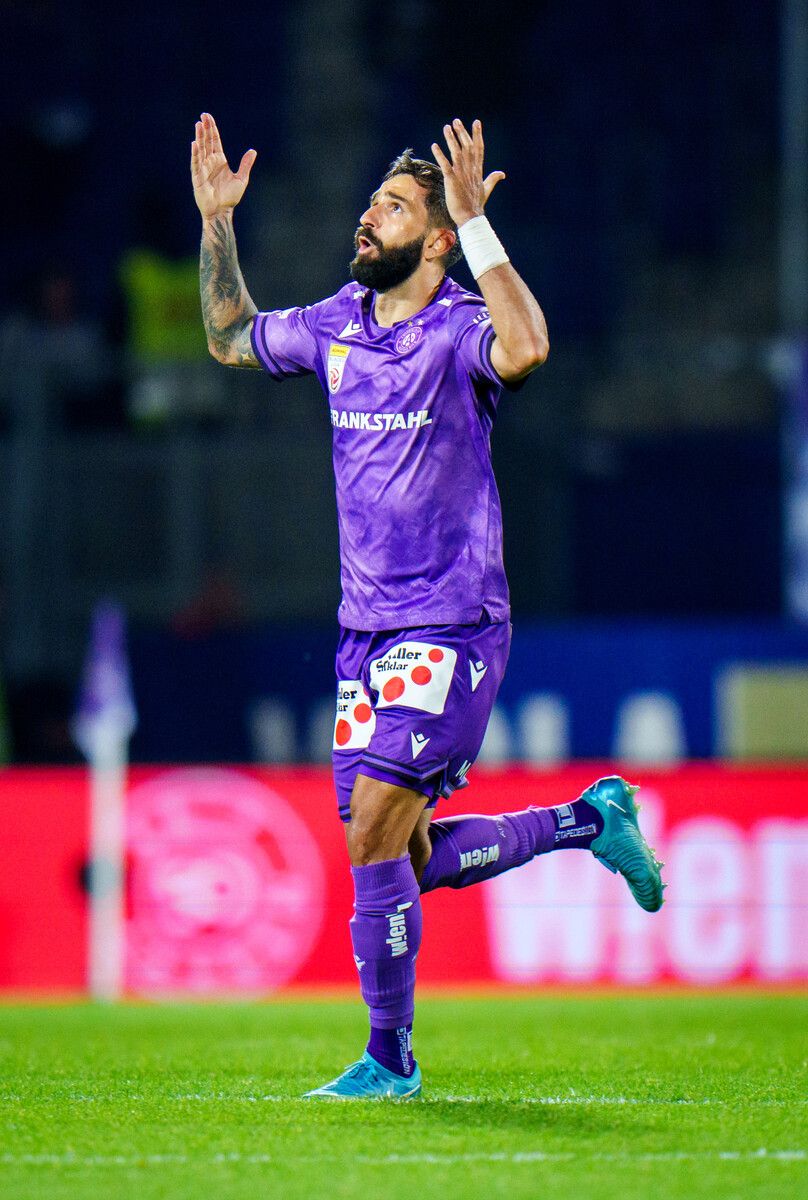 Lucas Galvao erzielte den 2:2-Ausgleichstreffer in einer wilden Partie für Austria Wien gegen Sturm Graz.⇒gepa