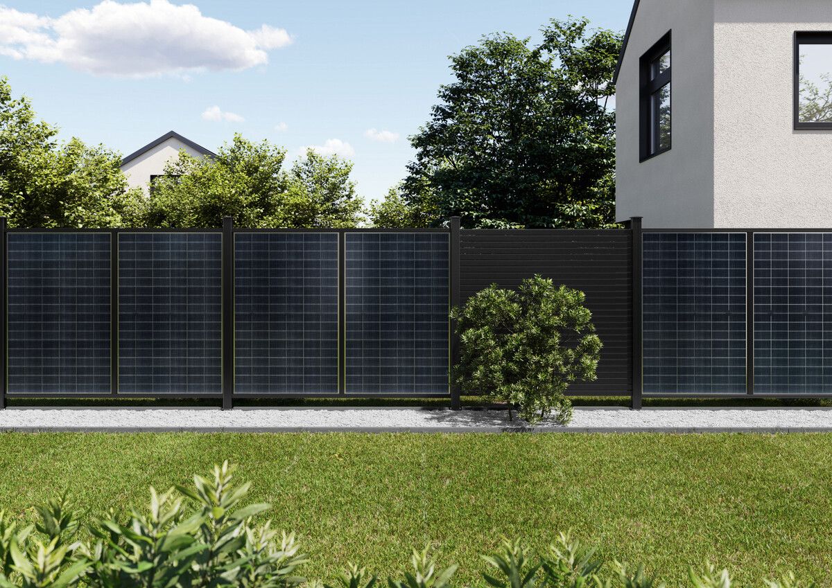 Solarmodule gibt es jetzt auch als Gartenzaun und Sichtschutz.⇒Osmo