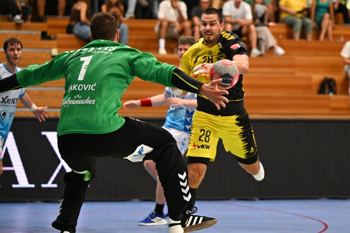 Srdjan Predragovic erzielte in seinem ersten Heimspiel im Bregenz-Trikot fünf Tore.⇒GEPA