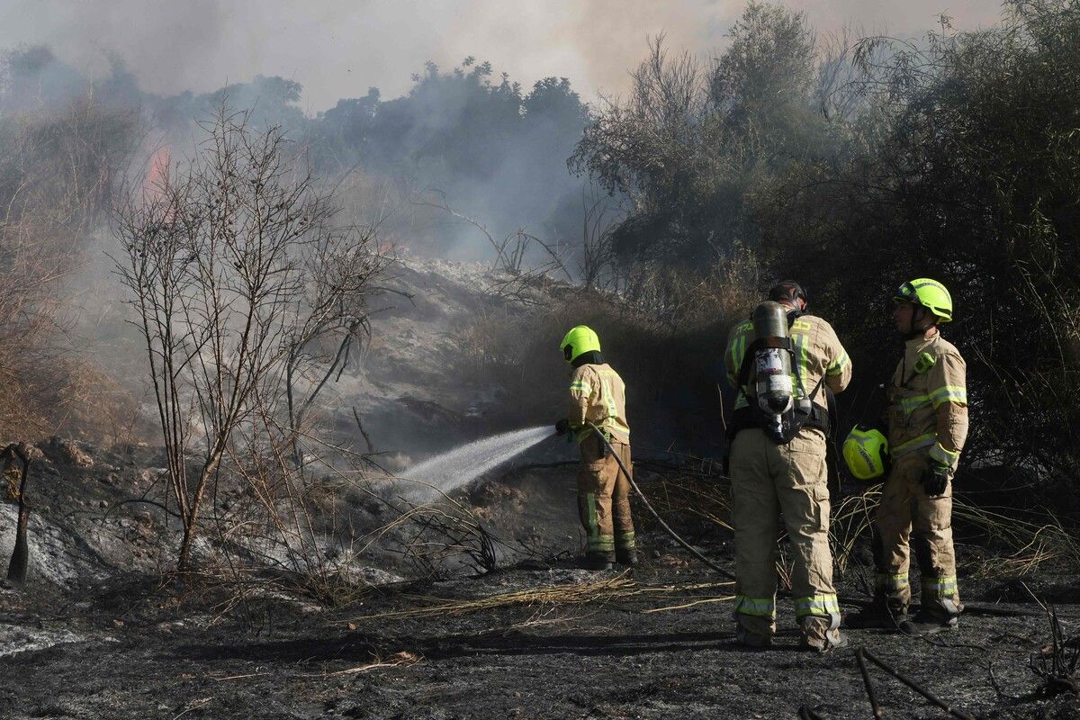 Teile einer von der Huthi-Miliz abgefeuerten Rakete hatten nahe Tel Aviv einen Wald in Brand gesetzt. ⇒AFP