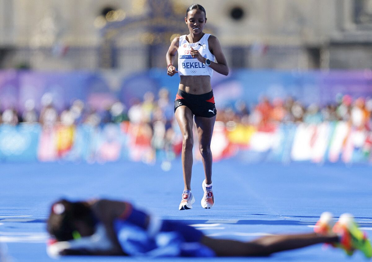 Top-Atheltin Helen Bekele greift den Bodensee Streckenrekord an.⇒REUTERS