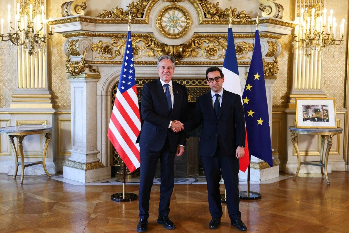 US-Außenminister Antony Blinken war beim scheidenden französischen Außenminister Stéphane Séjourné in Paris zu Gast. AFP