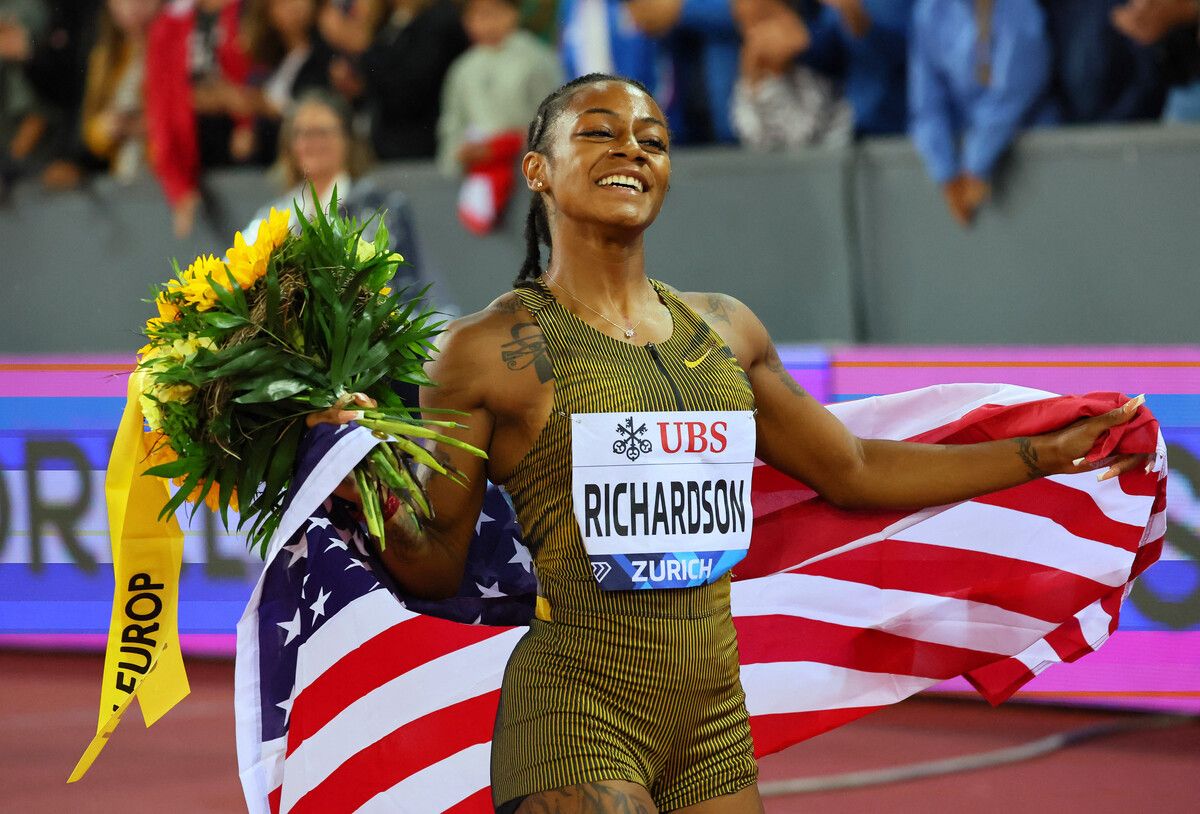 US-Star Sha‘Carri Richardson gelang mit dem Sieg über 100 m die Olympia-Revanche.⇒Reuters