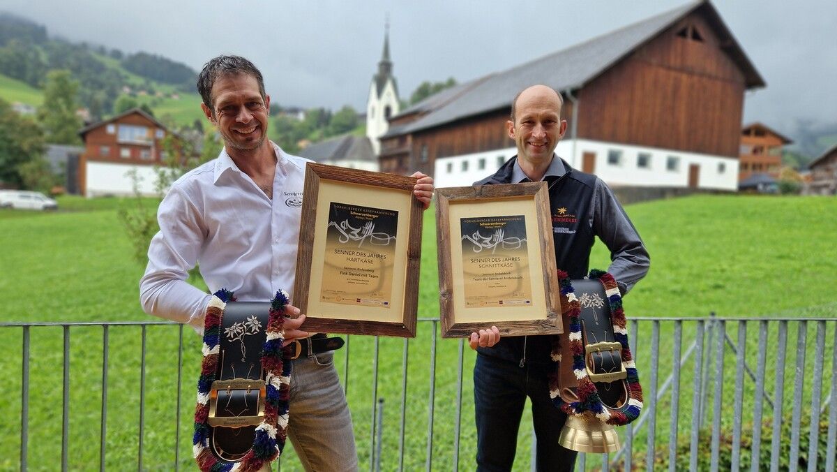 Zum „Senner des Jahres“ in Schwarzenberg prämiert: Daniel Fink (l.) und Hubert Metzler. ⇒LWK