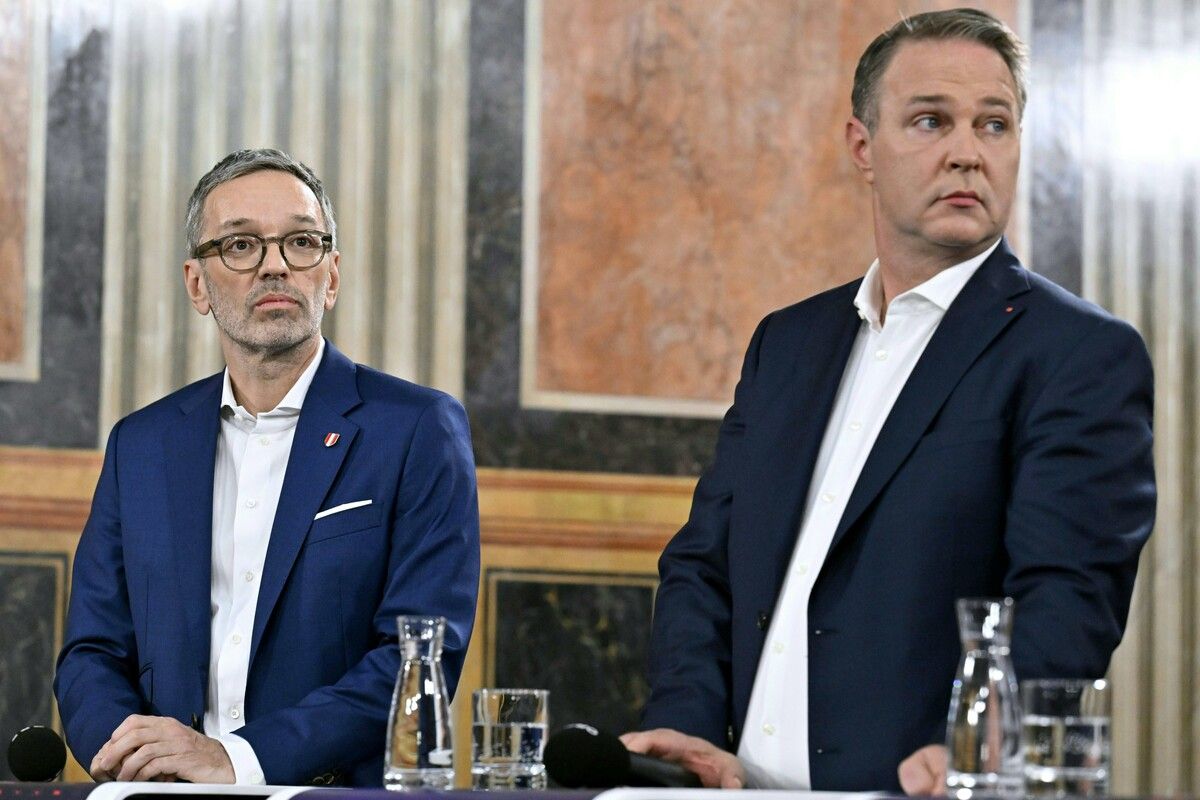 Das Treffen zwischen Kickl (l.) und Babler lässt auf sich warten. Eine SPÖ-FPÖ-Koalition ist aber ohnehin ausgeschlossen. ⇒APA