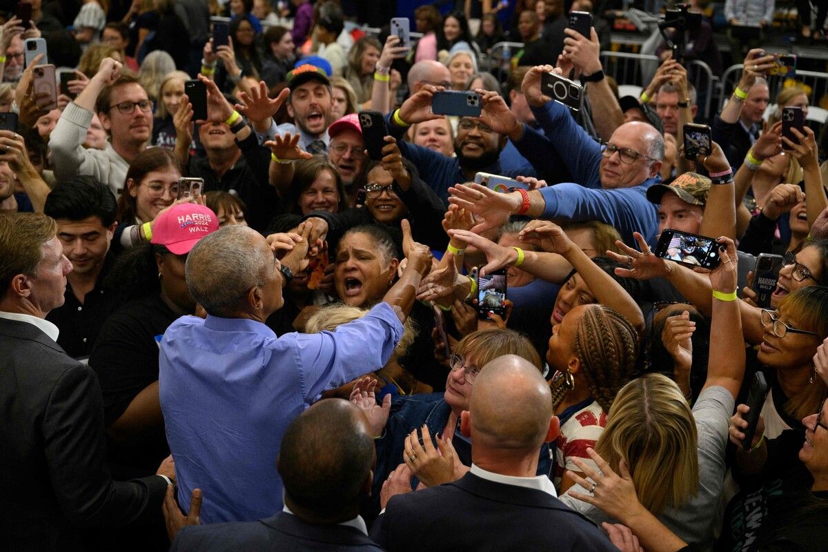 Der ehemalige US-Präsident Barack Obama sprach bei einer Veranstaltung der Demokraten in Pennsylvania, um Kamala Harris zu unterstützen. AFP