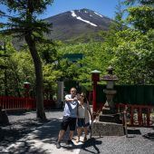 Kein Schnee auf dem Fuji in Japan