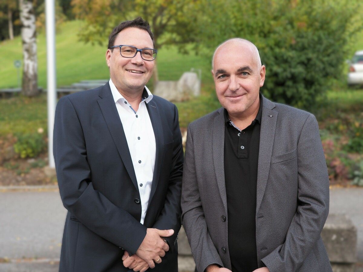 Obmann Stefan Fischnaller (Arge Vorarlberger Erwachsenenbildung) und GF Bernd Wachter (Forum kath. Erwachsenenbildung).