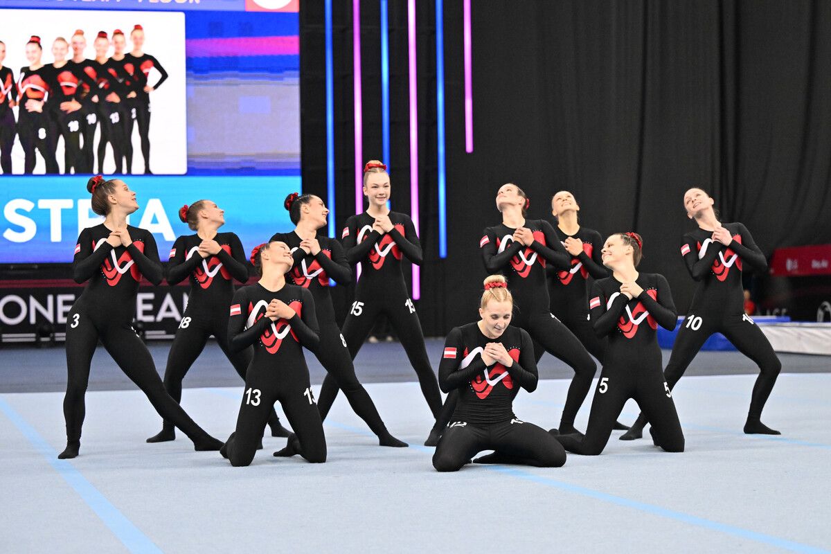 Österreichs Frauenteam verfehlte bei der Teamturn-EM, wie auch das rot-weiß-rote Mixedteam, denkbar knapp die Teilnahme an der Medaillenentscheidung.⇒Turnsport Austria/Ferraro