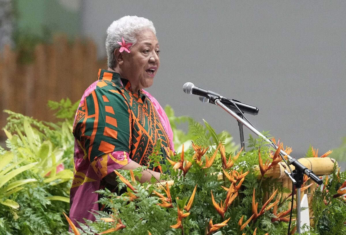 Premierministerin Afioga Fiame Naomi Mata'afa eröffnet das Meeting der Commonwealth-Mitglieder in Samoa. AFP