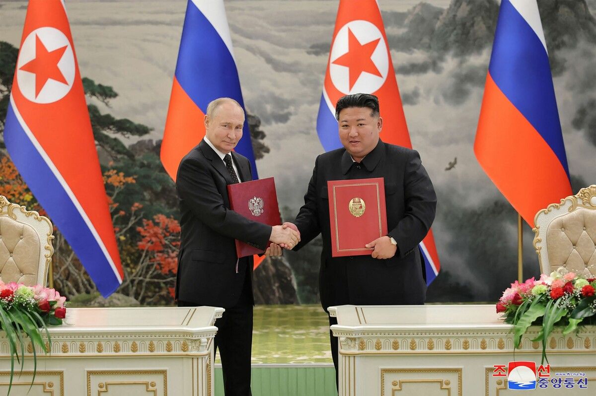 Wladimir Putin und Kim Jong-un demonstrierten wiederholt Einigkeit.⇒AFP
