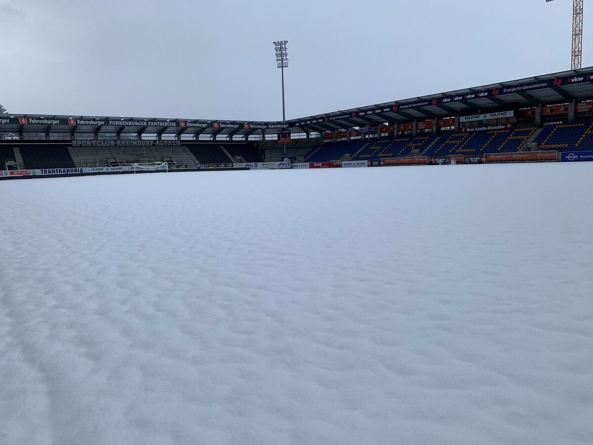 Aktuell ist in der Cashpoint Arena aufgrund der geschlossenen Schneedecke nicht an Fußball zu denken.⇒VN