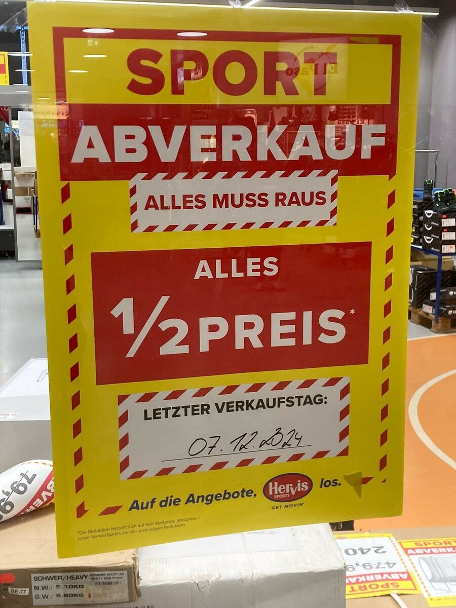 Alles muss raus – der Abverkauf endet am 7. Dezember.⇒Fa