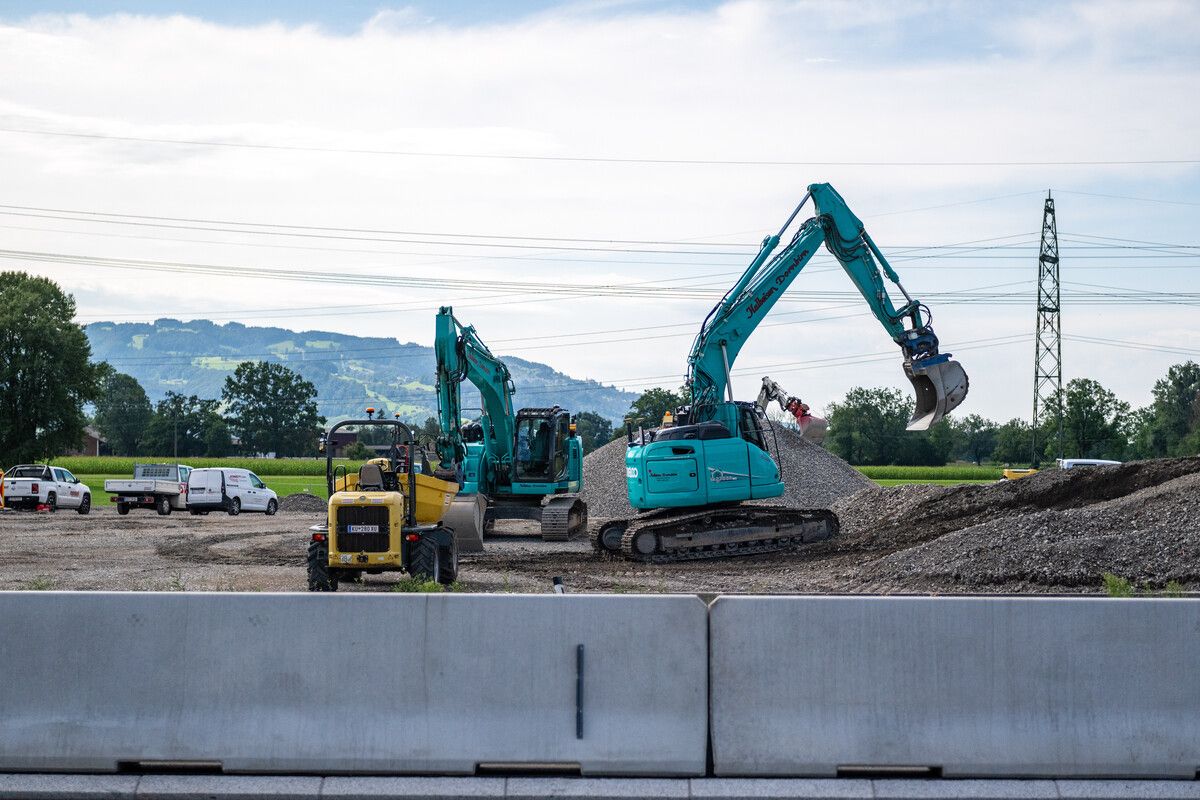 Auch die Großbaustelle auf der A14 bei Dornbirn wird abgebaut.⇒vn/rhomberg