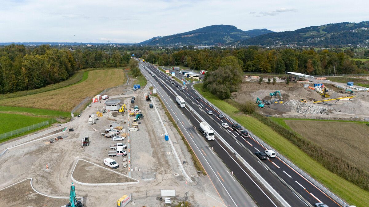 Auf das Teilstück bei Dornbirn-Nord konzentrierten sich die Baustellenarbeiten. ⇒stiplovsek