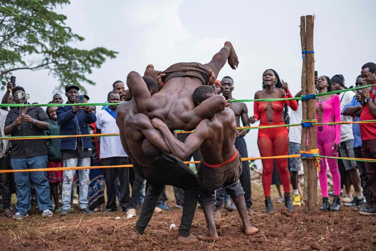 Das Nyege Nyege Festival in Jinja, Uganda, bietet ein buntes Programm von Musik, Kunst und Kultur - ebenso Wrestlingeinlagen. AFP