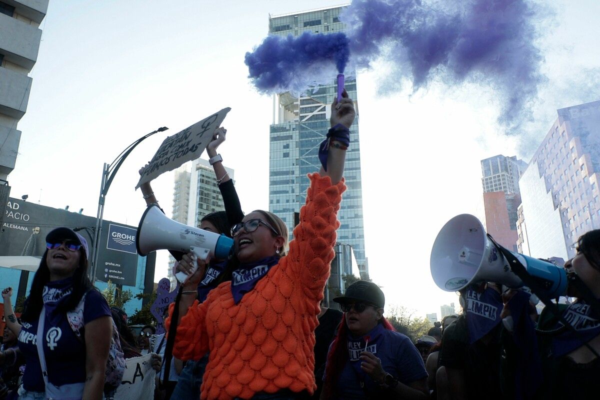 Demonstrationen anlässlich des internationalen Tages gegen Gewalt an Frauen in Mexico City. AFP
