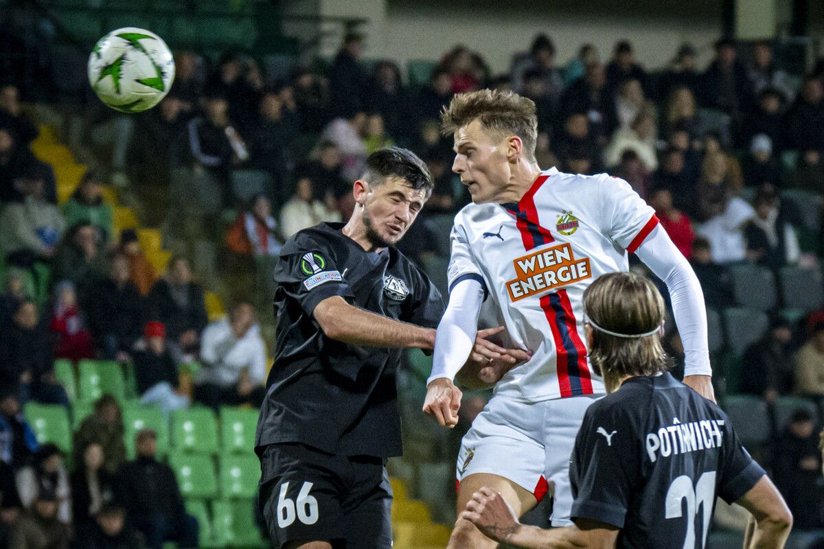 Der Vorarlberger Benjamin Böckle wurde beim Conference League-Match in Chisinau für Torschützen Bendeguz Bolla eingetauscht und machte seine Sache für Rapid stark.⇒gepa