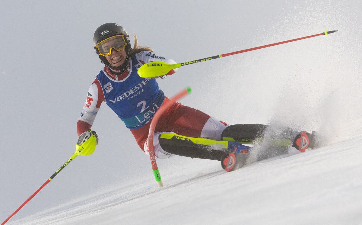 Katharina Liensberger hat mit Rang zwei in Levi ihre insgesamt 16. Podestplatzierung im Ski-Weltcup geholt.⇒GEPA