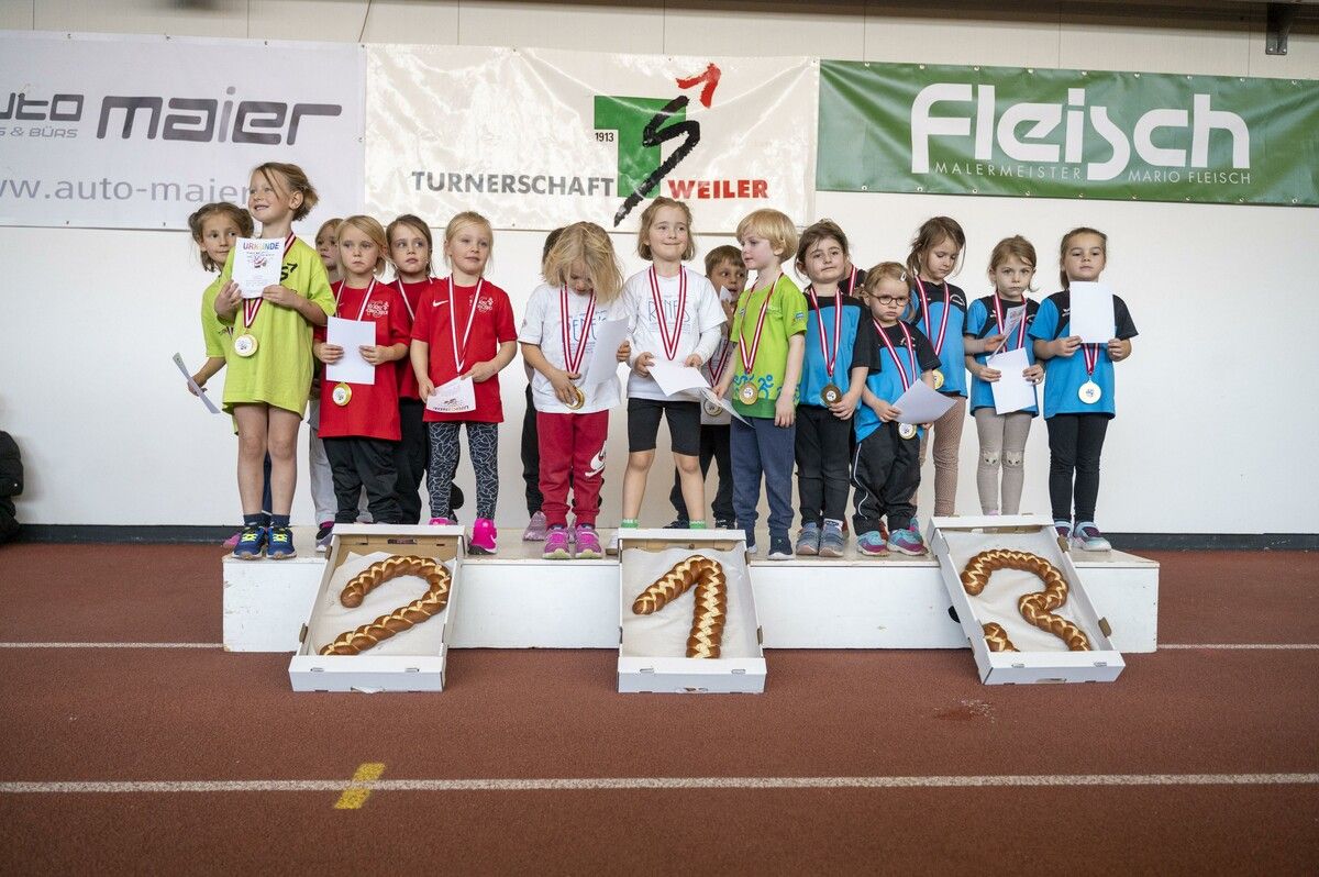 Kids Cup 2024: 257 Kinder aus 12 Vereinen trafen sich in Dornbirn. Die TS-Weiler erzielte Top-Plätze in den Klassen U6 und U8. ⇒Turnerschaft Weiler