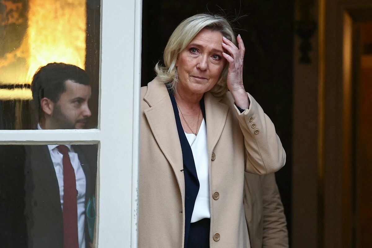 Marine Le Pen (Rassemblement National) droht der französischen Regierung beim Sparhaushalt mit einem Misstrauensantrag. AFP