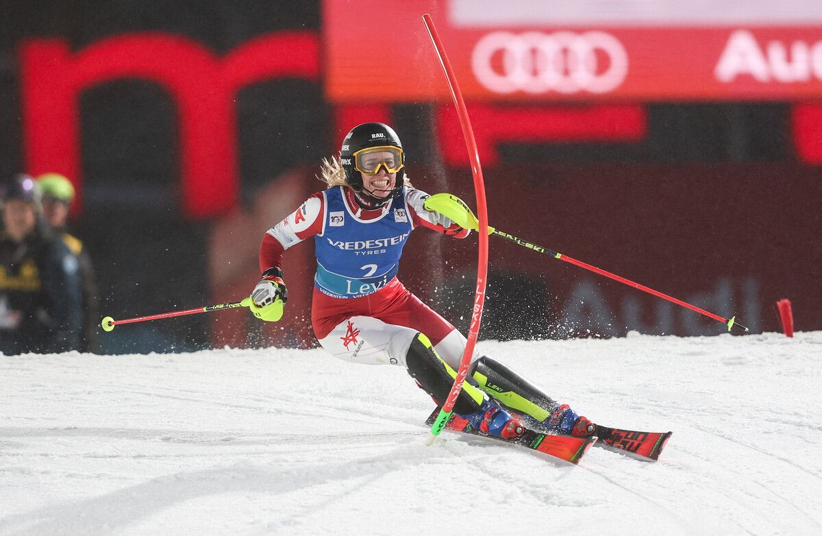 Mit einer Mischung aus voller Attacke und spielerischer Leichtigkeit will Katharina Liensberger den Heimslalom in Hochgurgl angehen.⇒gepa