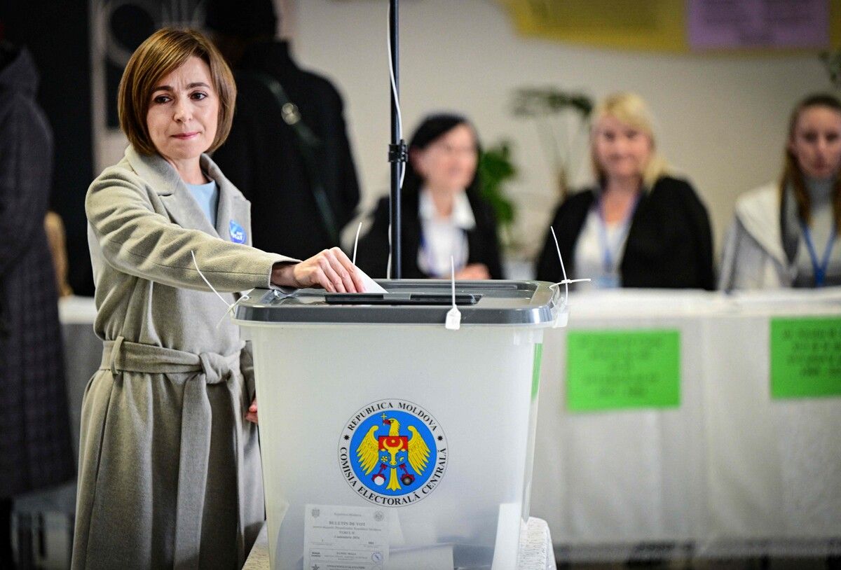 Moldawiens Staatschefin Maia Sandu warnt vor Stimmenkauf.⇒ AFP
