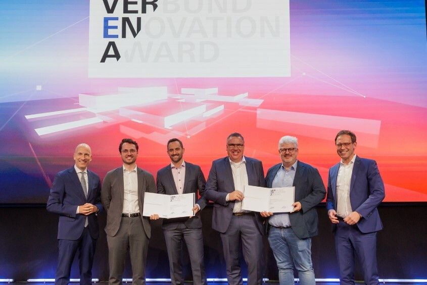V. l.: Minister Martin Kocher, Philipp Rupp, Weider Wärmepumpen, Niklas Brucker, Bruckner, Gerrit Boyer, drexel und weiss, Lucas Rupp, Weider, Franz Zöchbauer.⇒Fa