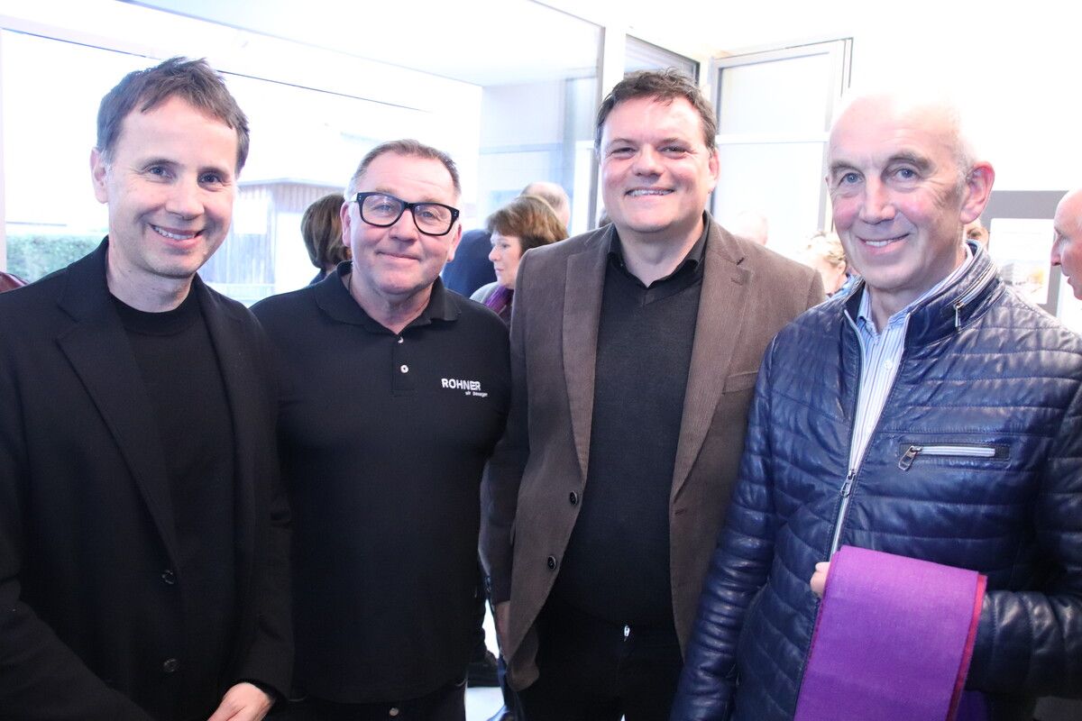 Architekt Andreas Bösch, Christoph Rohner, Bgm. Thomas Schierle und Pfarrer Paul Burtscher.