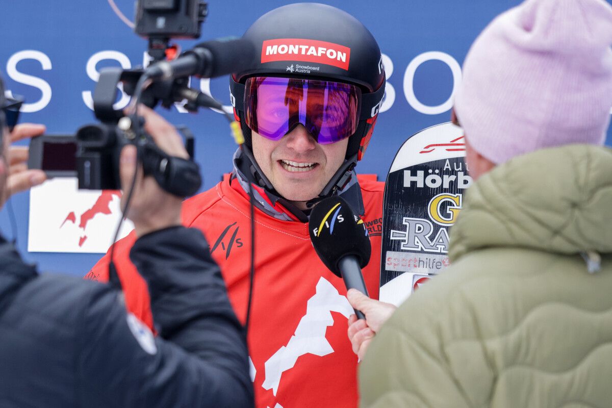 Auf Siegerinterviews mit Alessandro „Izzi“ Hämmerle müssen sich die Snowboardcross-Fans noch etwas gedulden.⇒gepa