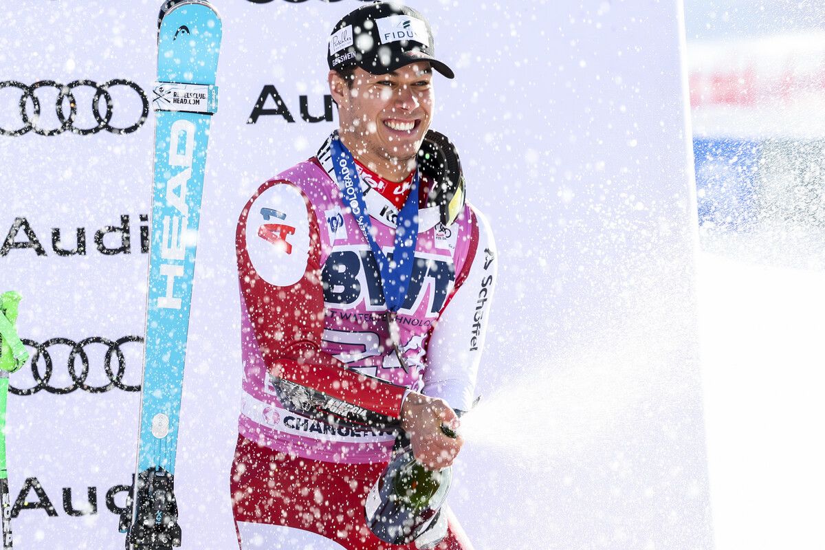 Der Mellauer Lukas Feurstein hat mit Platz drei im ersten Super-G der Saison für die erste Podestplatzierung der ÖSV-Männer im WM-Winter gesorgt.⇒GEPA
