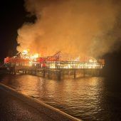 Rorschacher Badhütte in Flammen