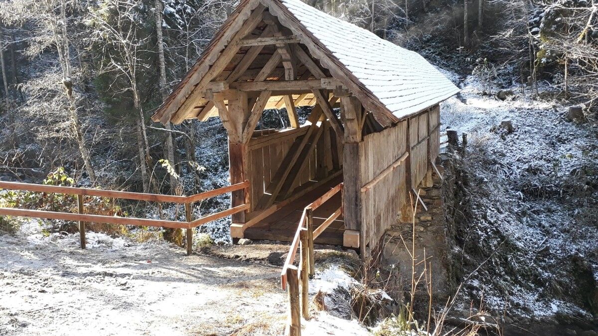 Die Lasanggabrücke ist für den Winter bereit. ⇒HAB