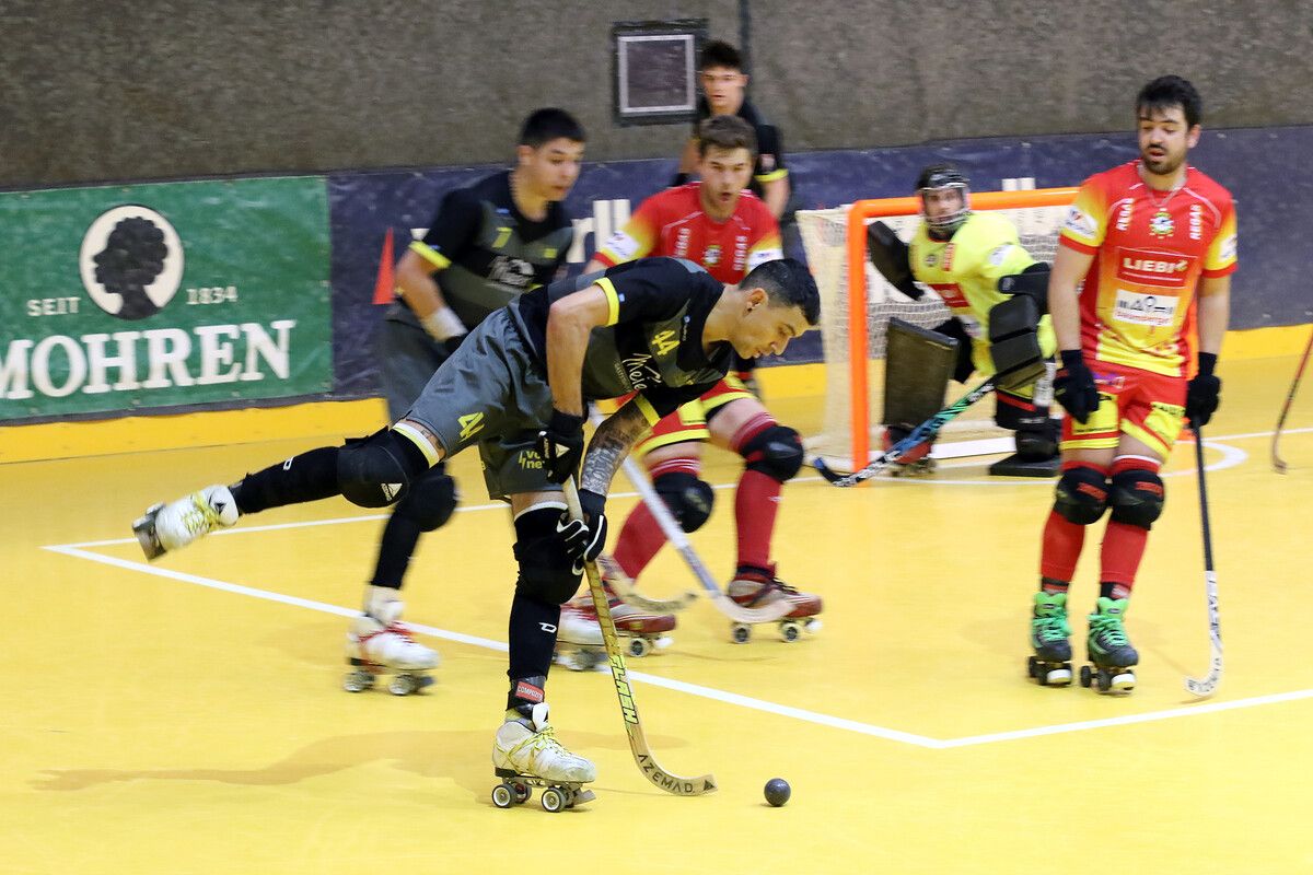 Dornbirns Rollhockey-Teams feiern den Einzug ins Final Four des Schweizer Cups.⇒RHC