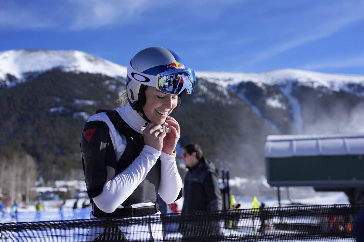 Eine zufriedene Lindsey Vonn nach ihren Einsätzen bei den FIS-Rennen in Copper Mountain. ⇒ap