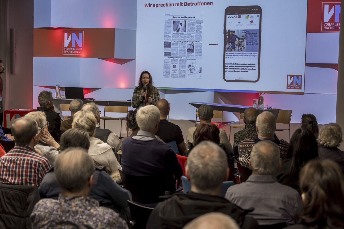 Fragen, Antworten und Diskussion beim VN-Abonnenten-Abend. »A5