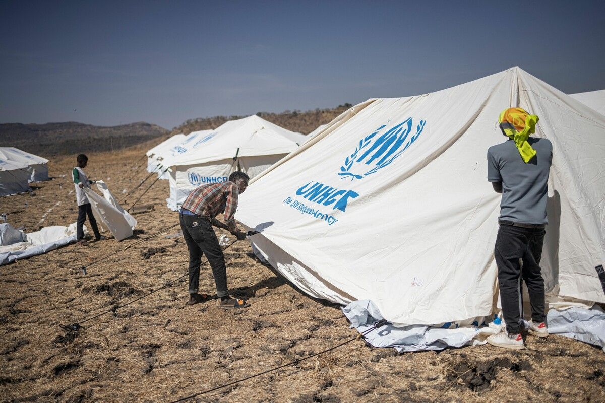 In Äthiopien wurden bereits zu Jahresbeginn Zelte für sudanesische Flüchtlinge errichtet. ⇒AFP