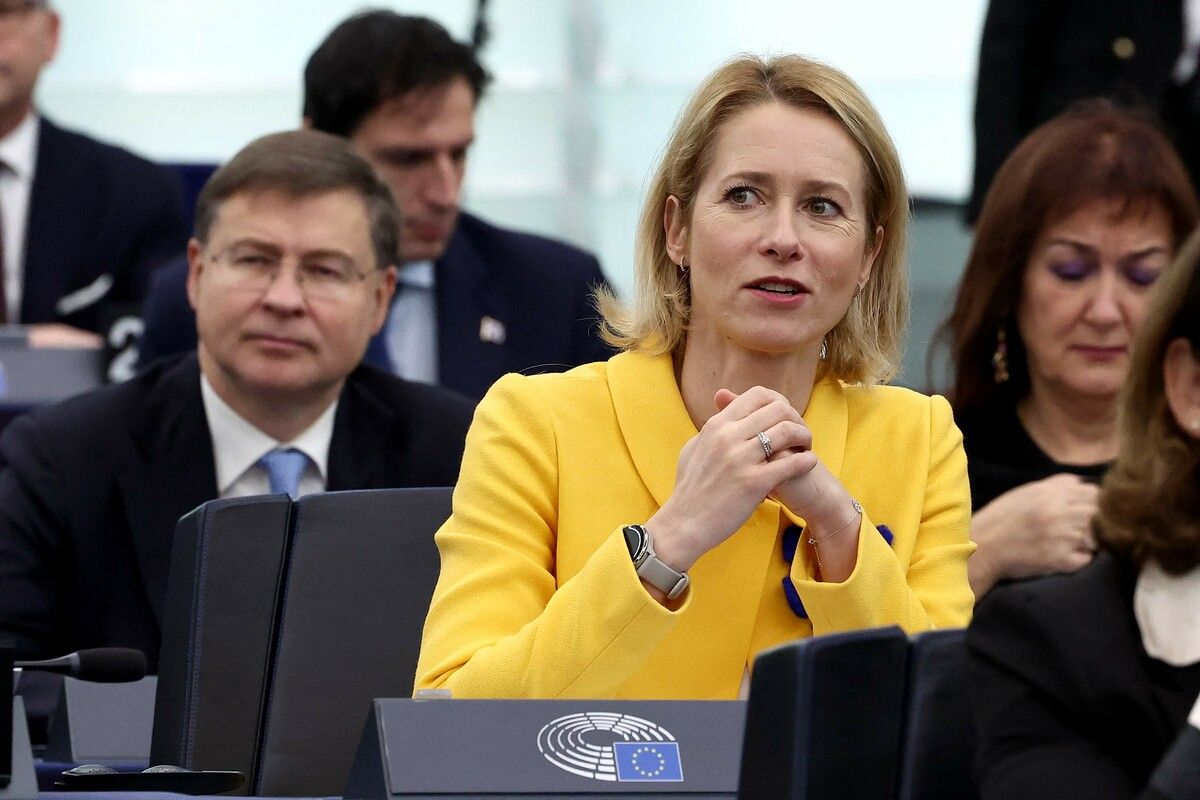 Kaja Kallas ist am ersten offiziellen Tag nach Kiew gereist. ⇒AFP