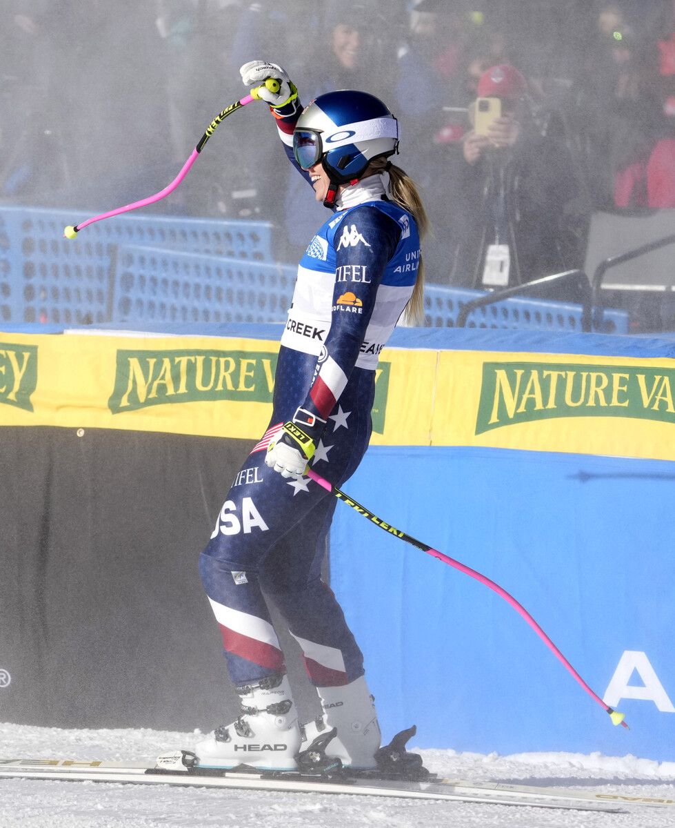 Lindsay Vonn genoss ihre Fahrt als Vorläuferin.⇒ap