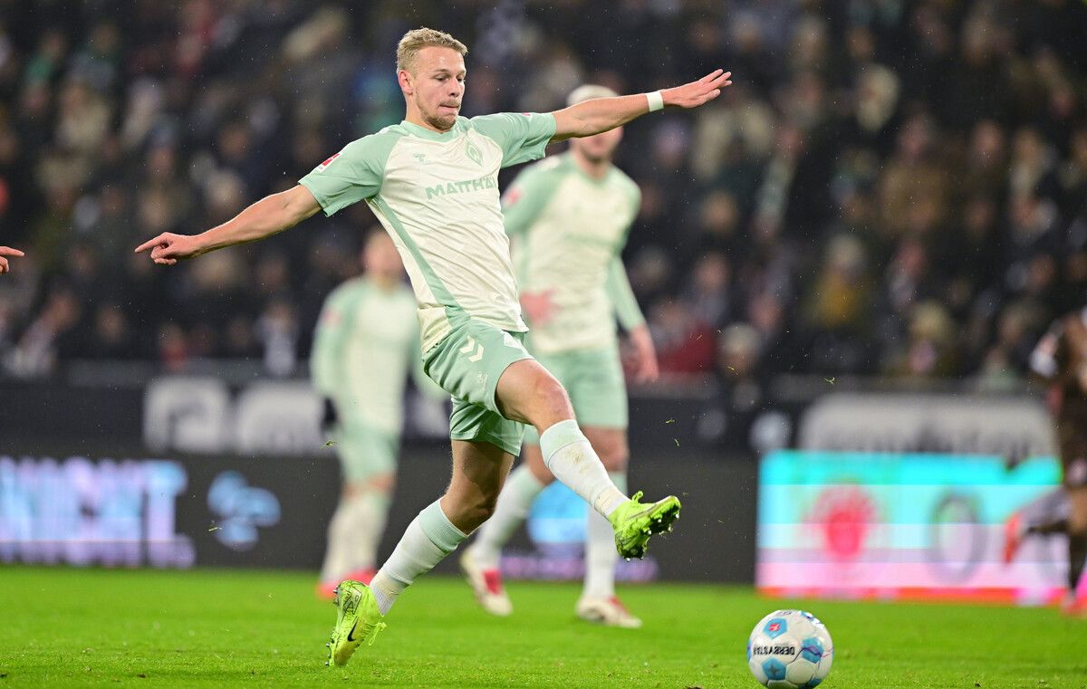 Marco Grüll traf beim 4:1-Sieg von werder Bremen über Union Berlin doppelt.⇒gepa