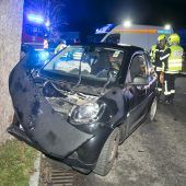 Pkw kracht in Baumgruppe