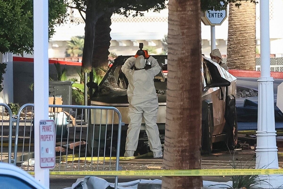 Der Tesla-Cybertruck explodierte vor dem Trump International Hotel in Las Vegas .⇒AFP (2)