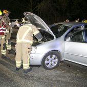 Nächtlicher Crash auf der A14: Pkw schleudert gegen Mittelleitschiene